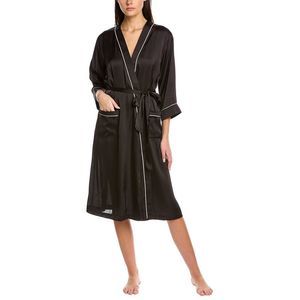 Garrie B Womens Piping Robe, Black